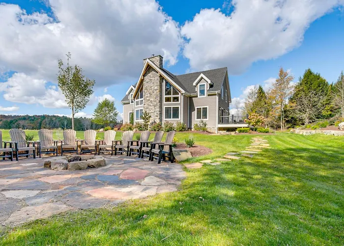 Spacious And Secluded Forksville Home Fire Pit